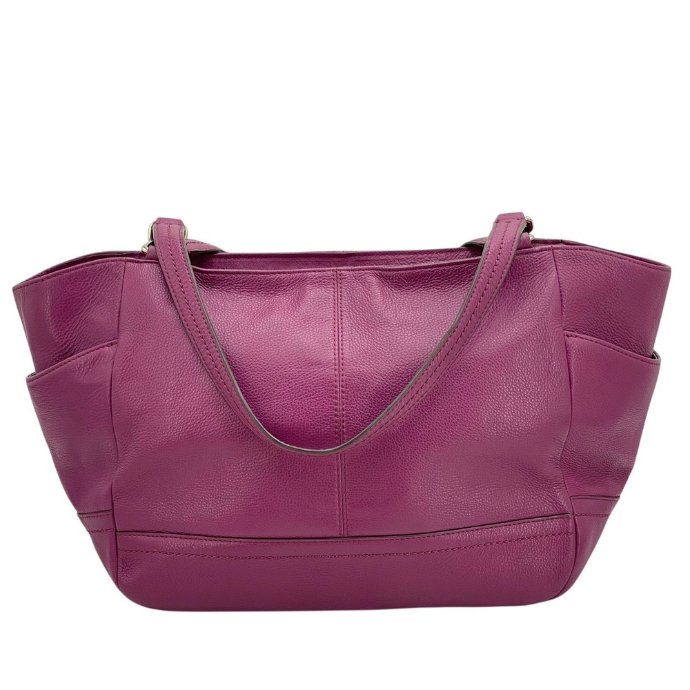 Coach Park Carrie‎ Purple Leather Satchel Tote Shoulder Bag F23284 - Picture 4 of 16